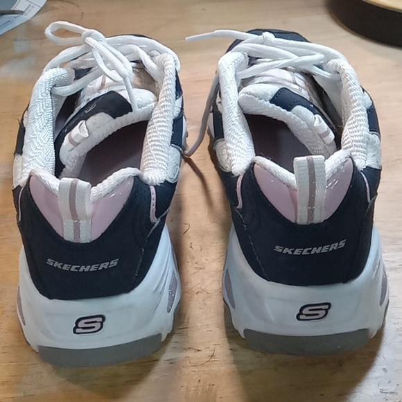 SKECHERS  D'LITES, BLACK, WHITE, PINK, SPARKLES WOMENS SIZE 9 - Picture 3 of 6